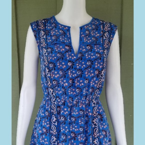 J. CREW Blue Silk Vintage Scarf Dress 0 - Picture 3 of 5